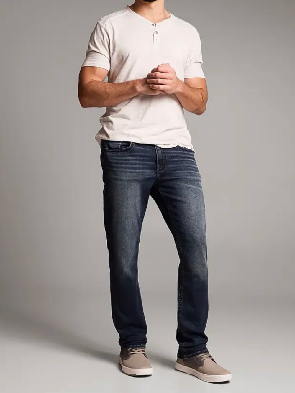 Straight-Fit Men's Jeans in Dark Blue Wash - Classic Everyday Wear